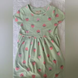 Cat & Jack Mint Dress with Pink Strawberry Print